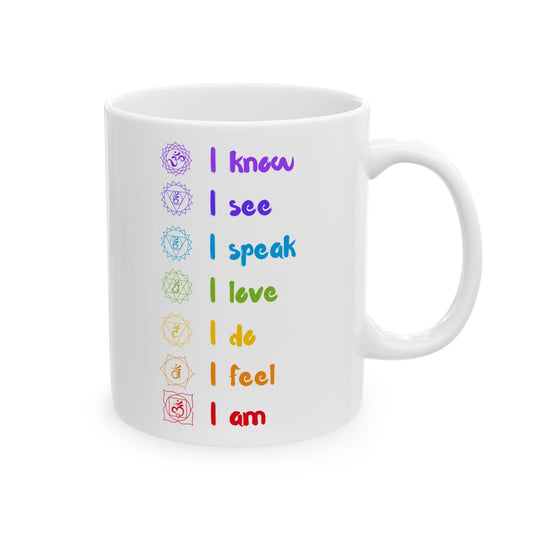Yoga Chakras Ceramic Mug, (11oz, 15oz)