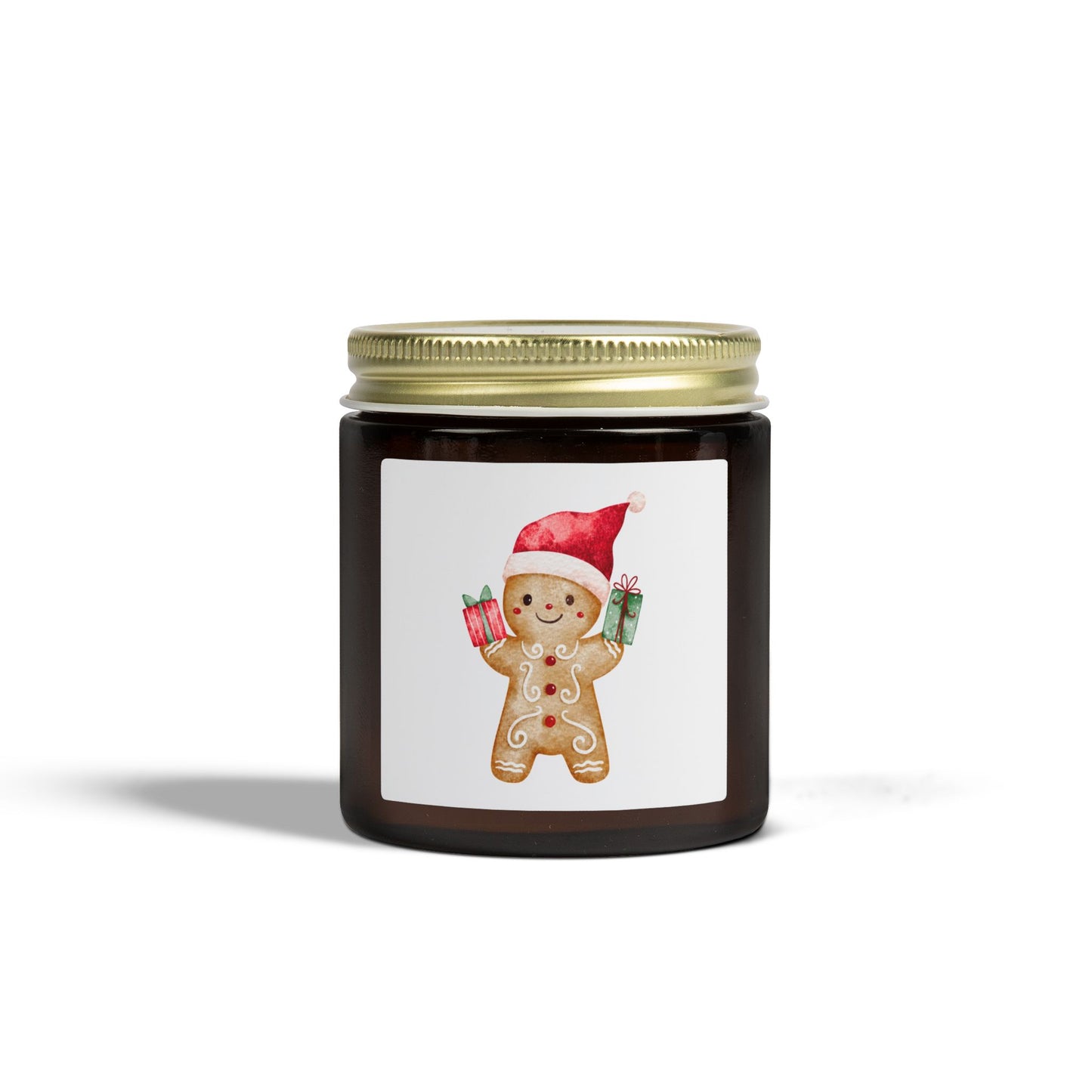 Gingerbread Boy Scented Candles, Coconut Apricot Wax (4oz, 9oz)