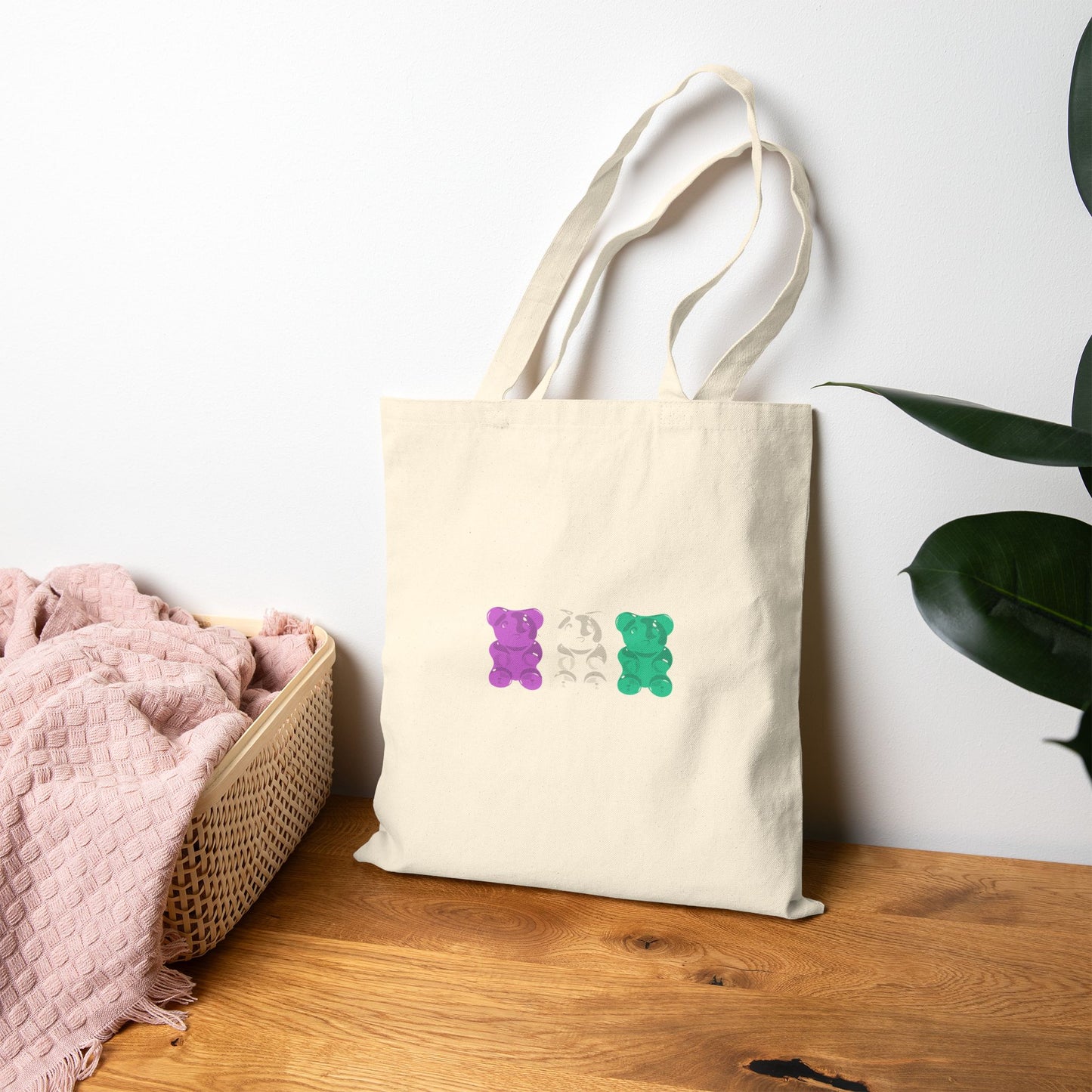 Genderqueer Pride Gummy Bears Canvas Tote