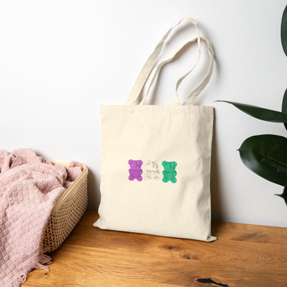 Genderqueer Pride Gummy Bears Canvas Tote