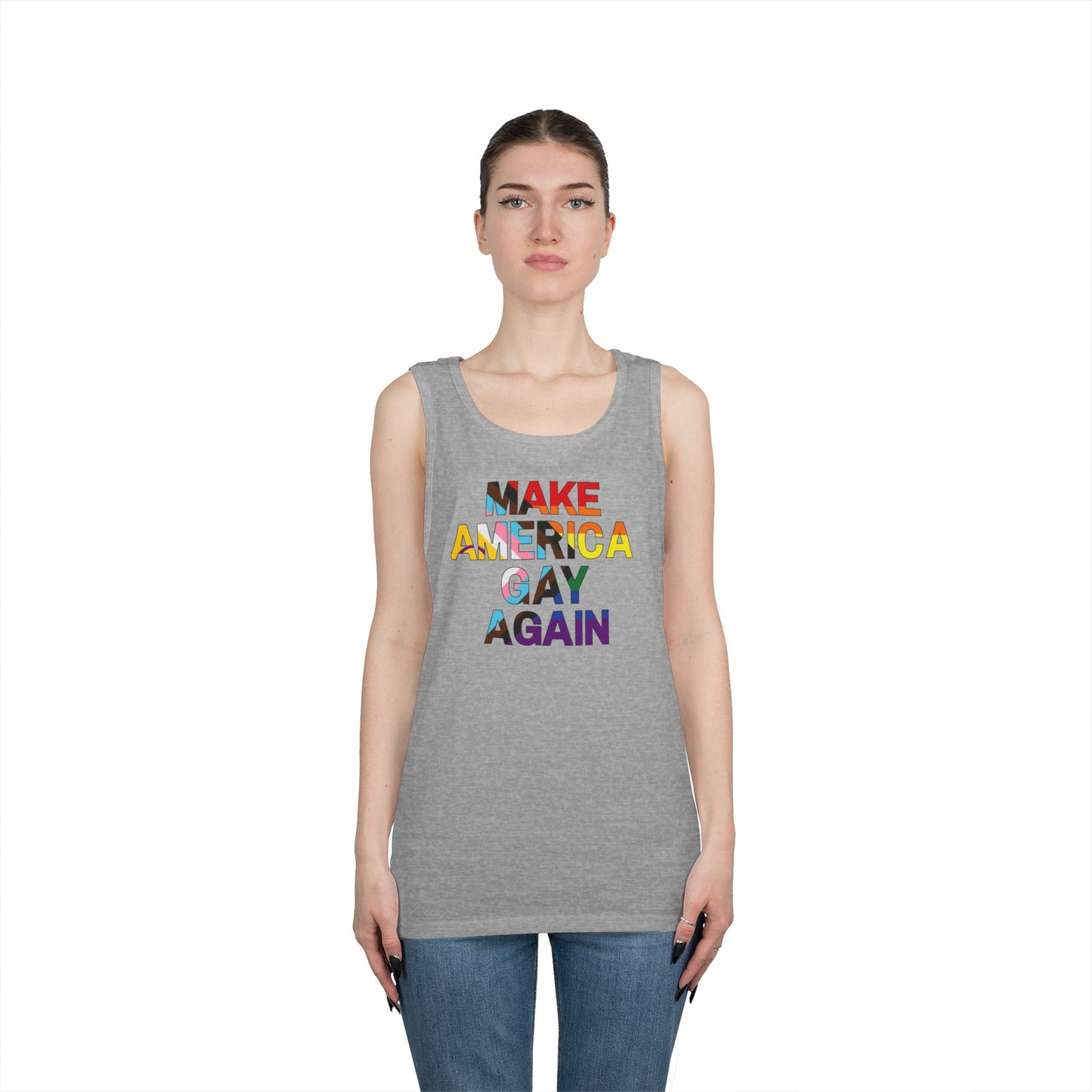 MAGA Make America Gay Again Unisex Heavy Cotton Tank Top