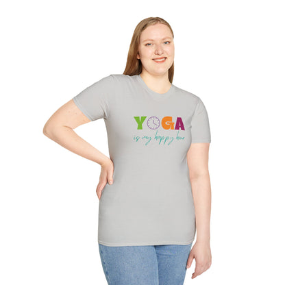 Yoga Is My Happy Hour Unisex Softstyle T-Shirt