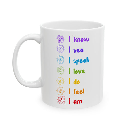 Yoga Chakras Ceramic Mug, (11oz, 15oz)