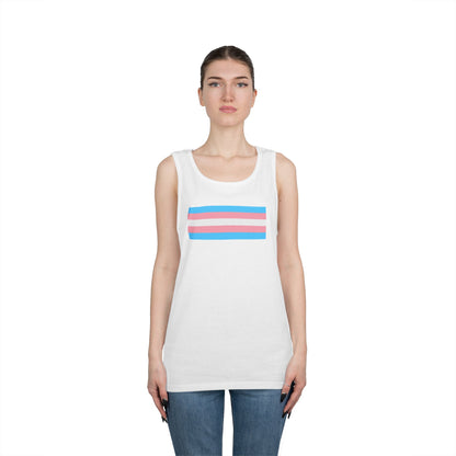 Trans Pride Flag Unisex Heavy Cotton Tank Top
