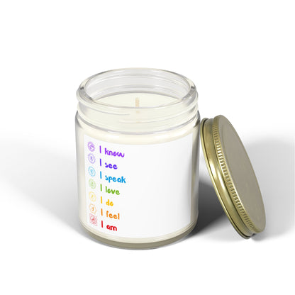 Yoga Chakras Scented Candles, Coconut Apricot Wax (4oz, 9oz)