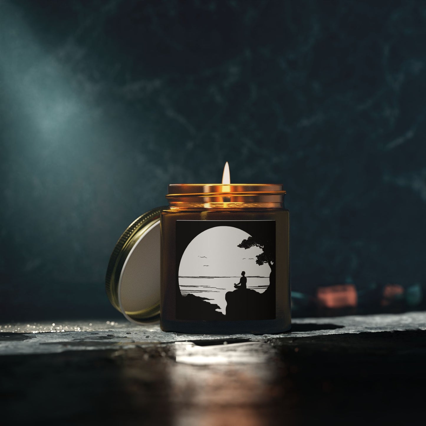 Lakeside Meditation Scented Candles, Coconut Apricot Wax (4oz, 9oz)