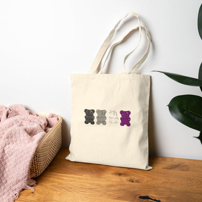 Asexual Pride Gummy Bears Canvas Tote