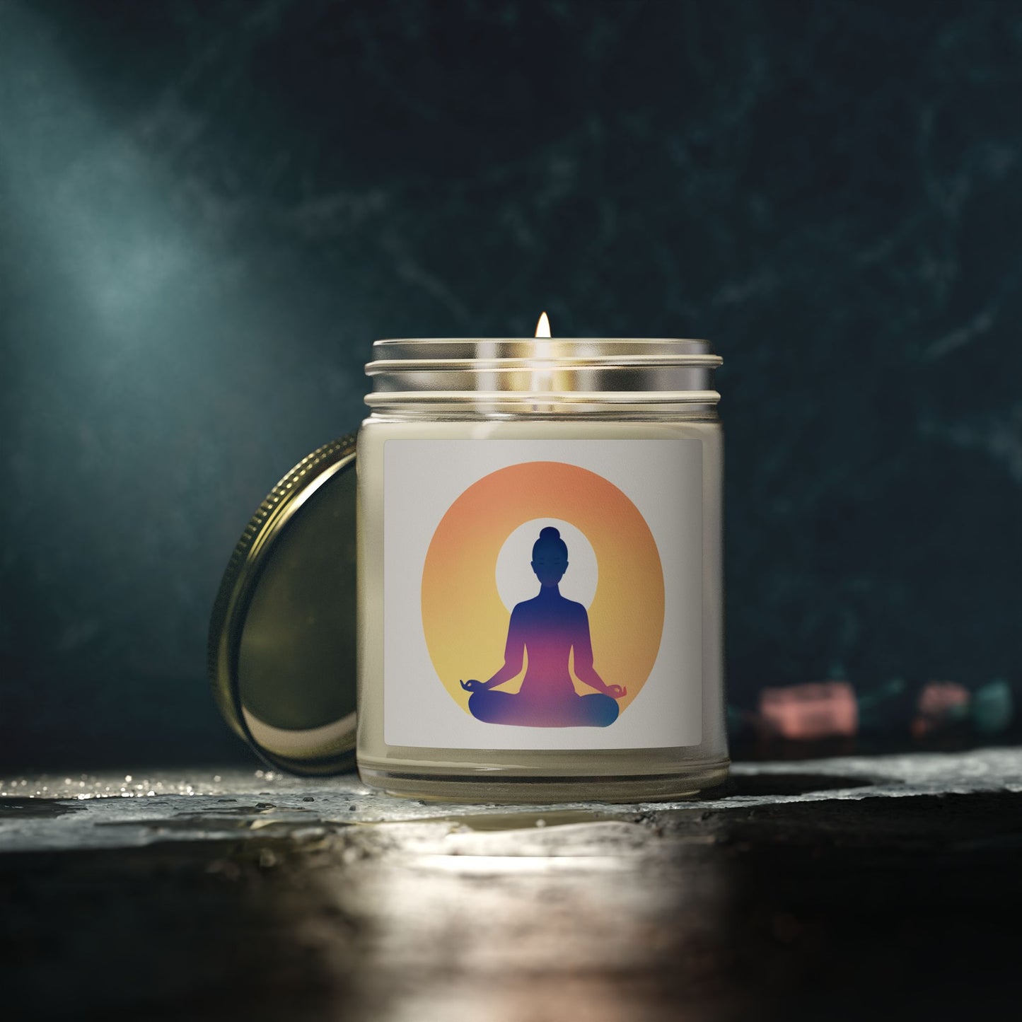 Yoga Sun Meditation Scented Candles, Coconut Apricot Wax (4oz, 9oz)