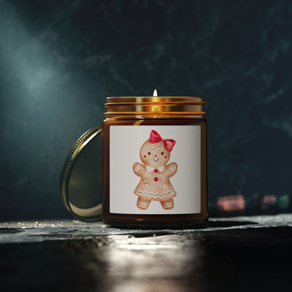 Gingerbread Girl Scented Candles, Coconut Apricot Wax (4oz, 9oz)