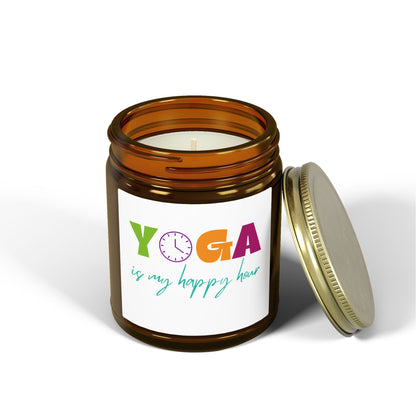 Yoga is my Happy Hour Scented Candles, Coconut Apricot Wax (4oz, 9oz)