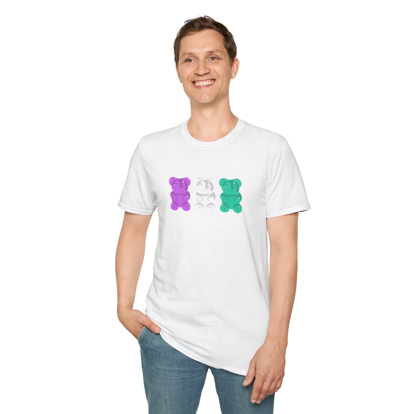 Genderqueer Pride Gummy Bears Unisex Softstyle T-Shirt