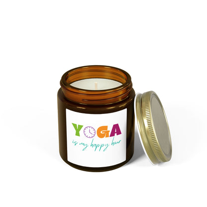 Yoga is my Happy Hour Scented Candles, Coconut Apricot Wax (4oz, 9oz)