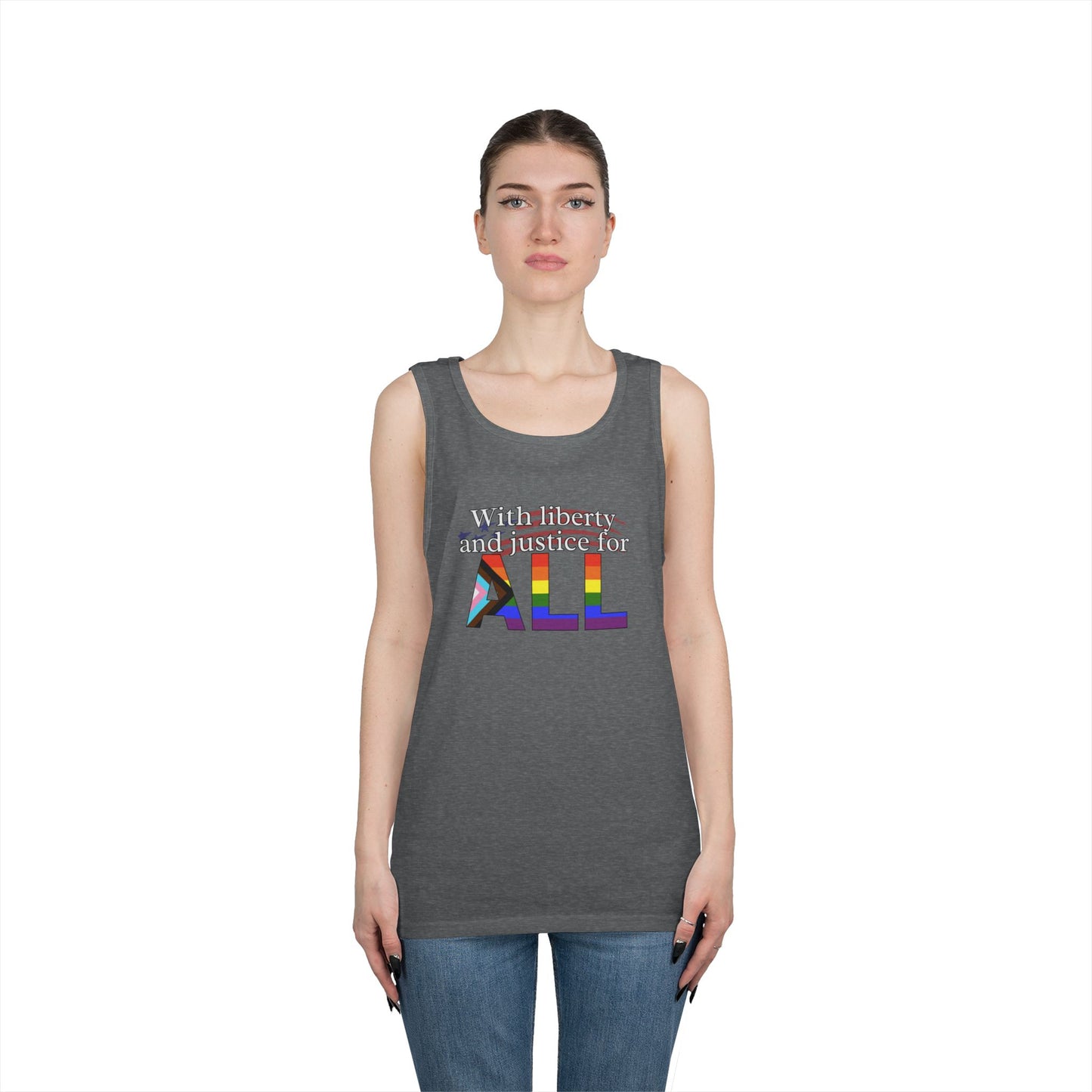 With Liberty and Justice for ALL Unisex Heavy Cotton Tank Top