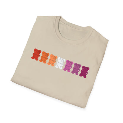 Lesbian Pride Gummy Bears Unisex Softstyle T-Shirt