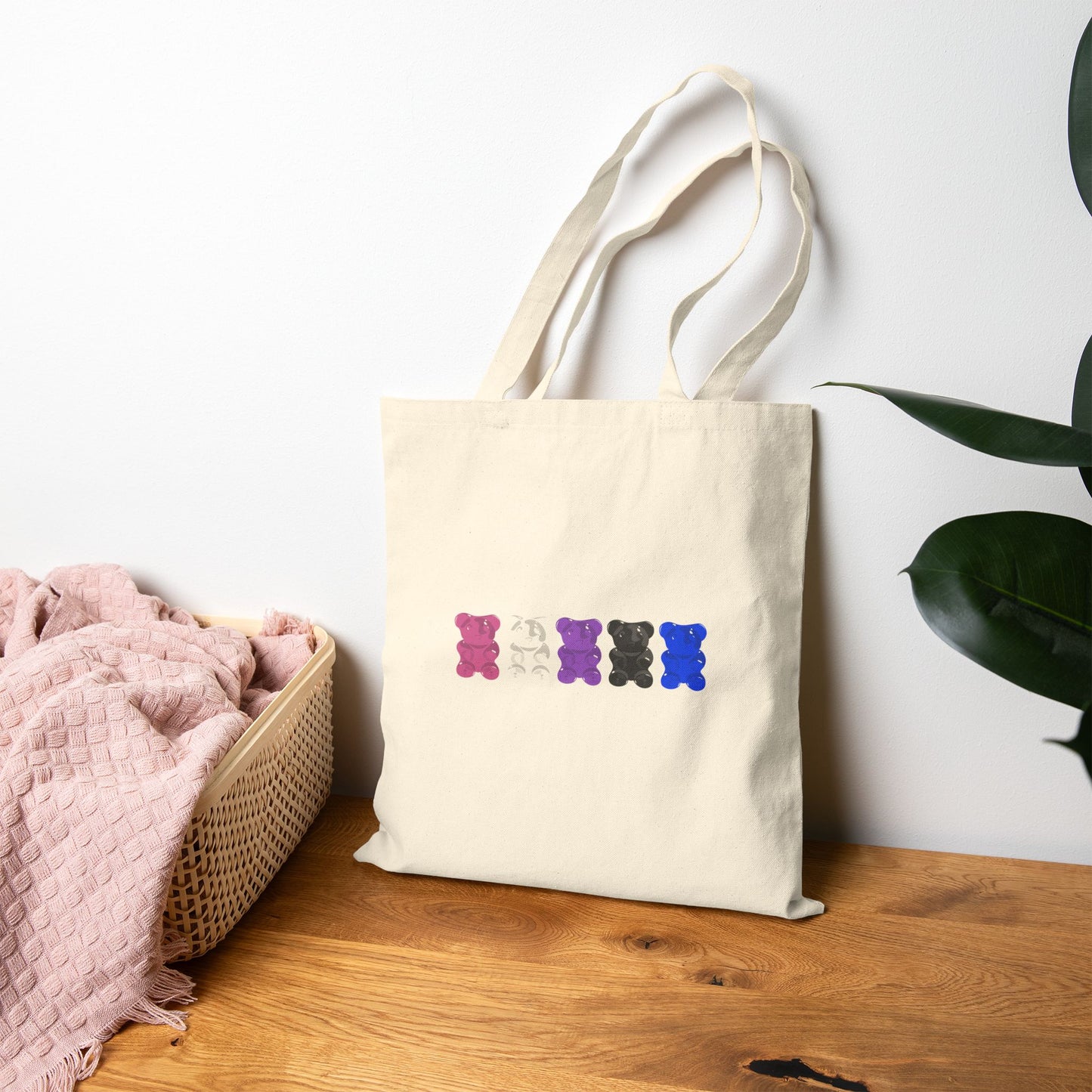 Genderfluid Pride Gummy Bears Canvas Tote