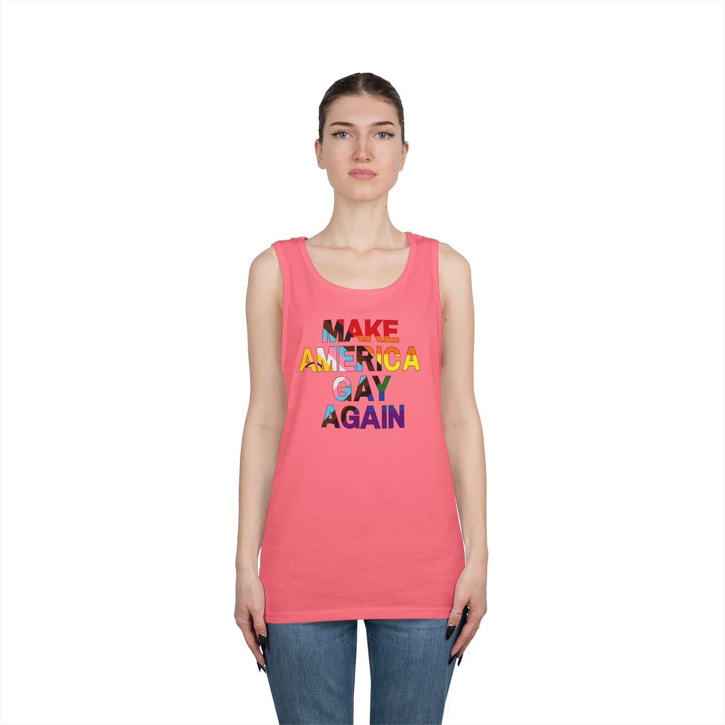 MAGA Make America Gay Again Unisex Heavy Cotton Tank Top