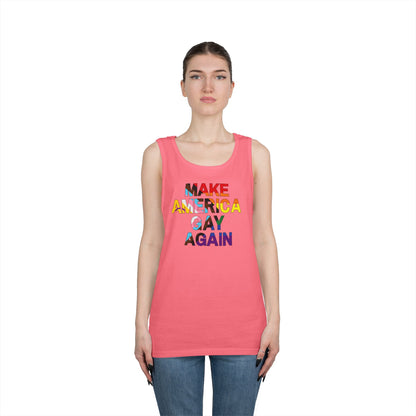 MAGA Make America Gay Again Unisex Heavy Cotton Tank Top