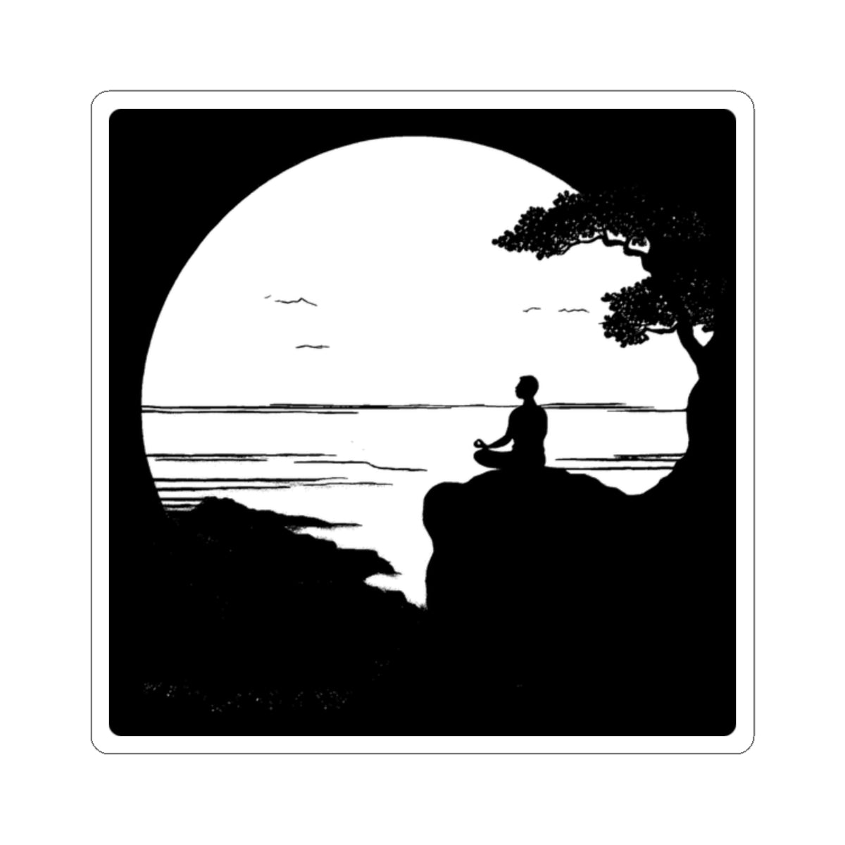 Lakeside Meditation Kiss-Cut Stickers