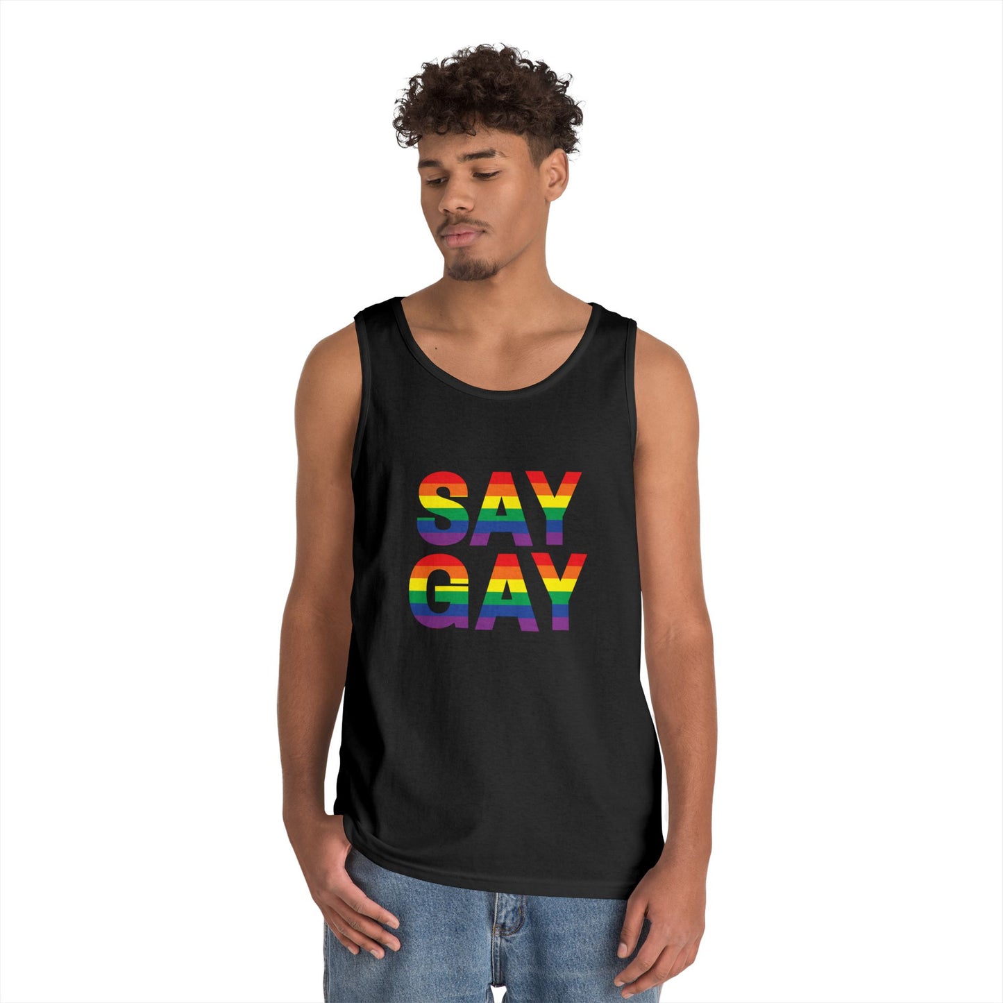 Say Gay Unisex Heavy Cotton Tank Top