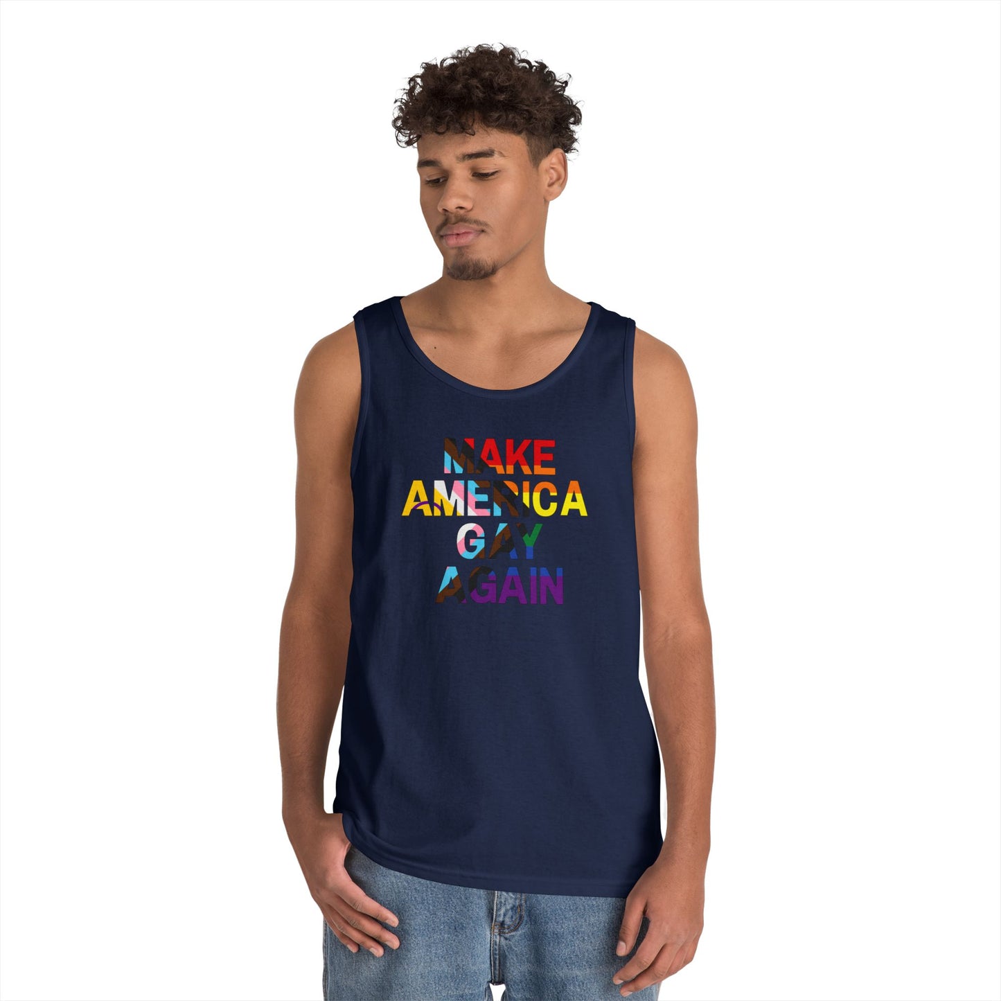 MAGA Make America Gay Again Unisex Heavy Cotton Tank Top