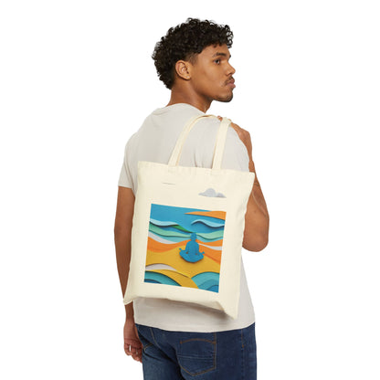 Yoga Beach Meditation Cotton Canvas Tote Bag