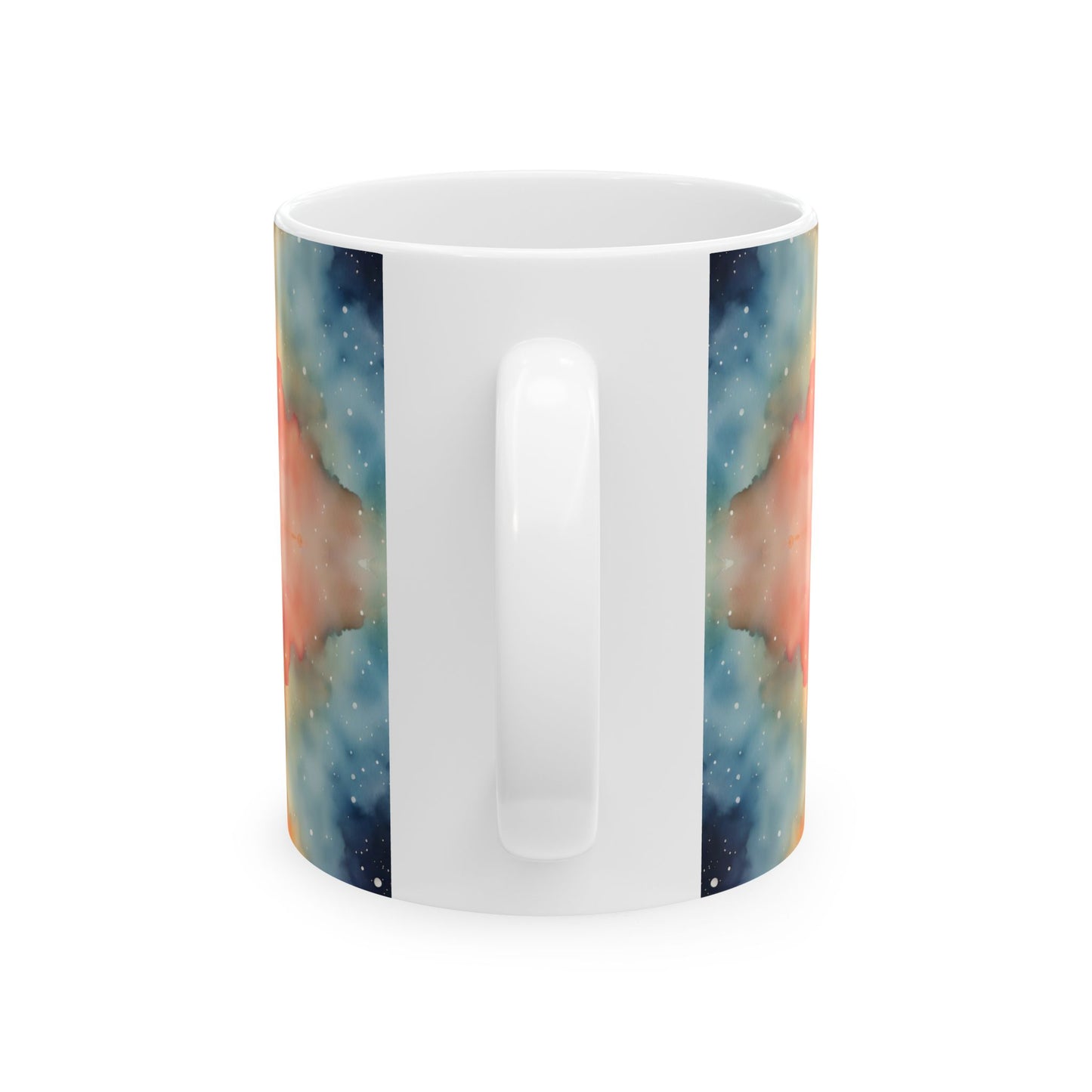 Tie Dye Watercolor Ceramic Mug, (11oz, 15oz)