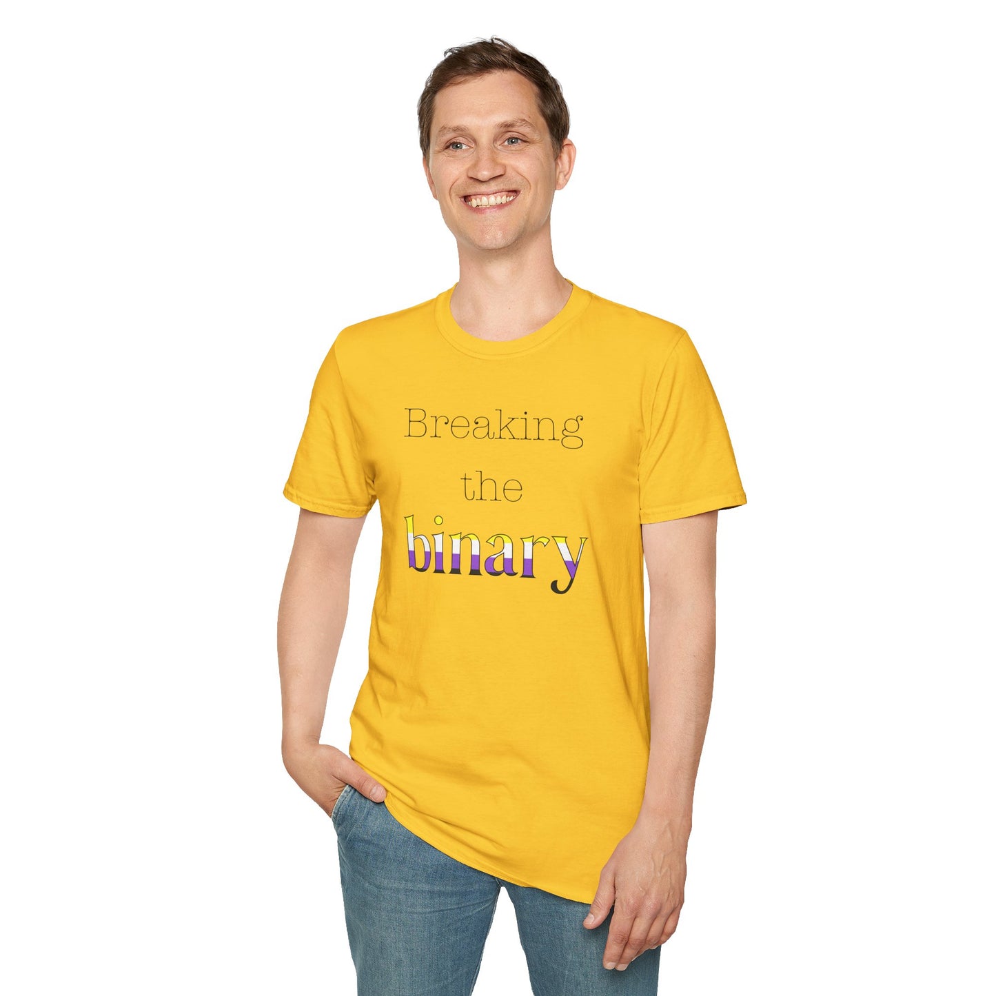 Breaking the Binary Pride Unisex Softstyle T-Shirt