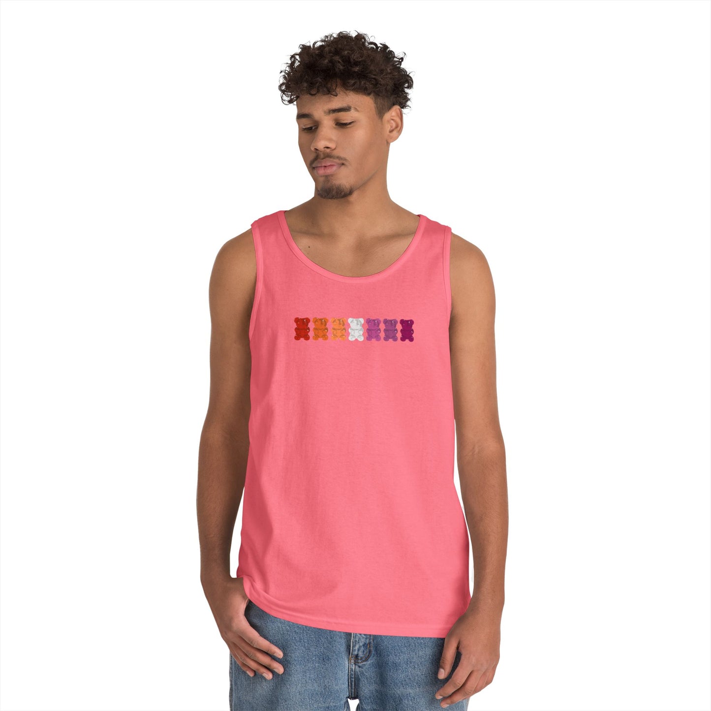 Lesbian Pride Gummy Bears Unisex Heavy Cotton Tank Top