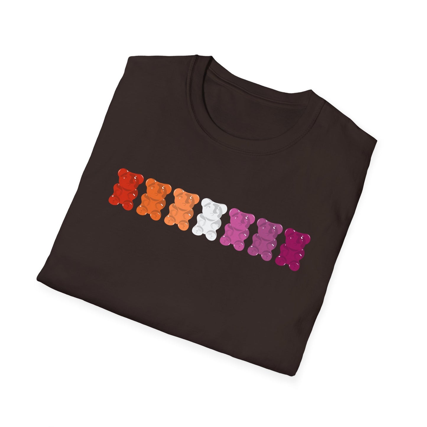 Lesbian Pride Gummy Bears Unisex Softstyle T-Shirt