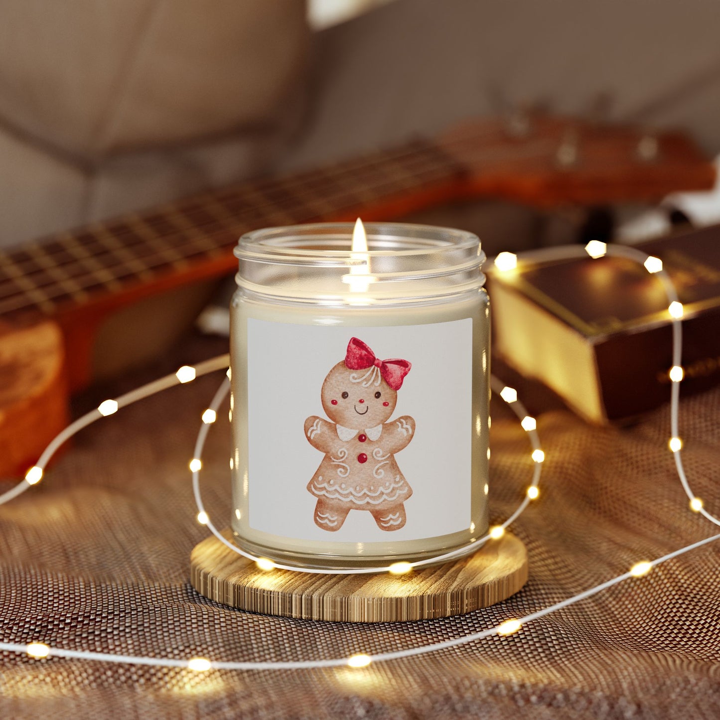 Gingerbread Girl Scented Candles, Coconut Apricot Wax (4oz, 9oz)