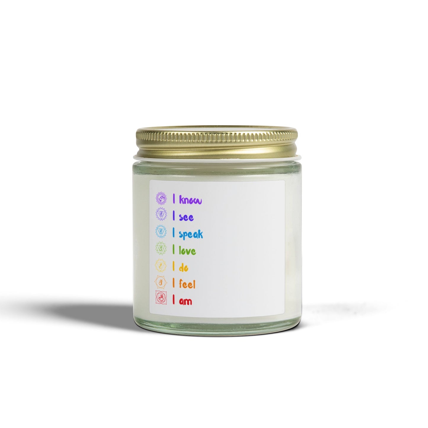 Yoga Chakras Scented Candles, Coconut Apricot Wax (4oz, 9oz)