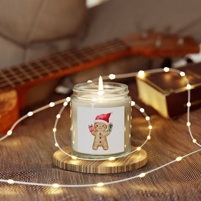 Gingerbread Boy Scented Candles, Coconut Apricot Wax (4oz, 9oz)