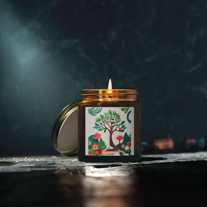 Garden of Mindfulness Scented Candles, Coconut Apricot Wax (4oz, 9oz)