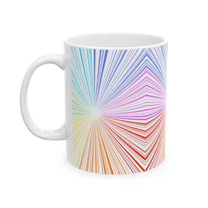 Fractal Rainbow Ceramic Mug, (11oz, 15oz)