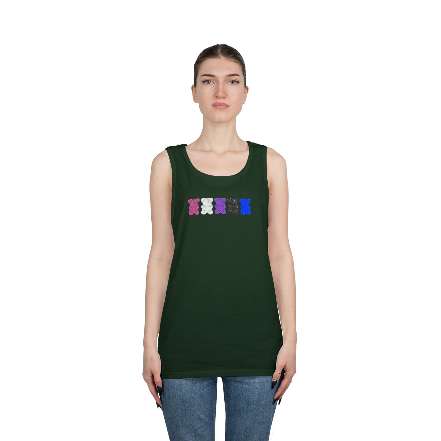 Genderfluid Pride Gummy Bears Unisex Heavy Cotton Tank Top
