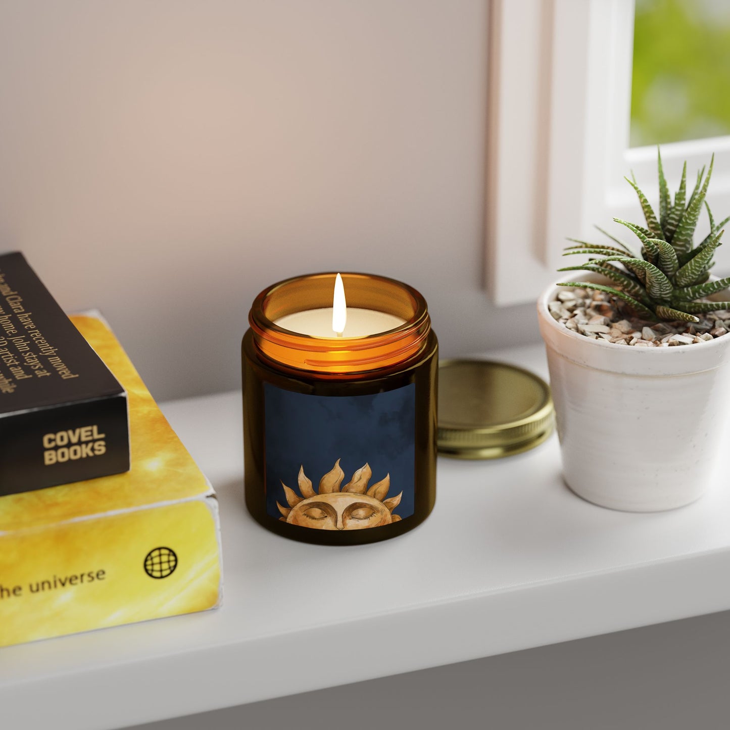Cosmic Comforts Scented Candles, Coconut Apricot Wax (4oz, 9oz)