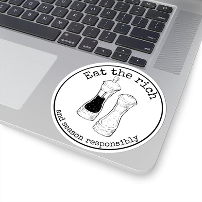 Eat the Rich (and season responsibly) Kiss-Cut Stickers