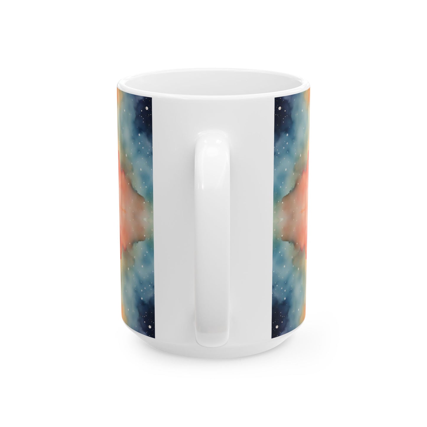 Tie Dye Watercolor Ceramic Mug, (11oz, 15oz)