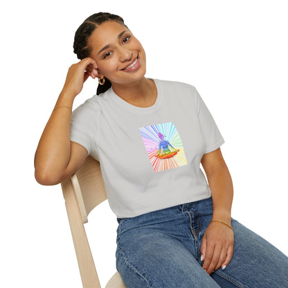 Fractal Rainbow Yoga Unisex Softstyle T-Shirt