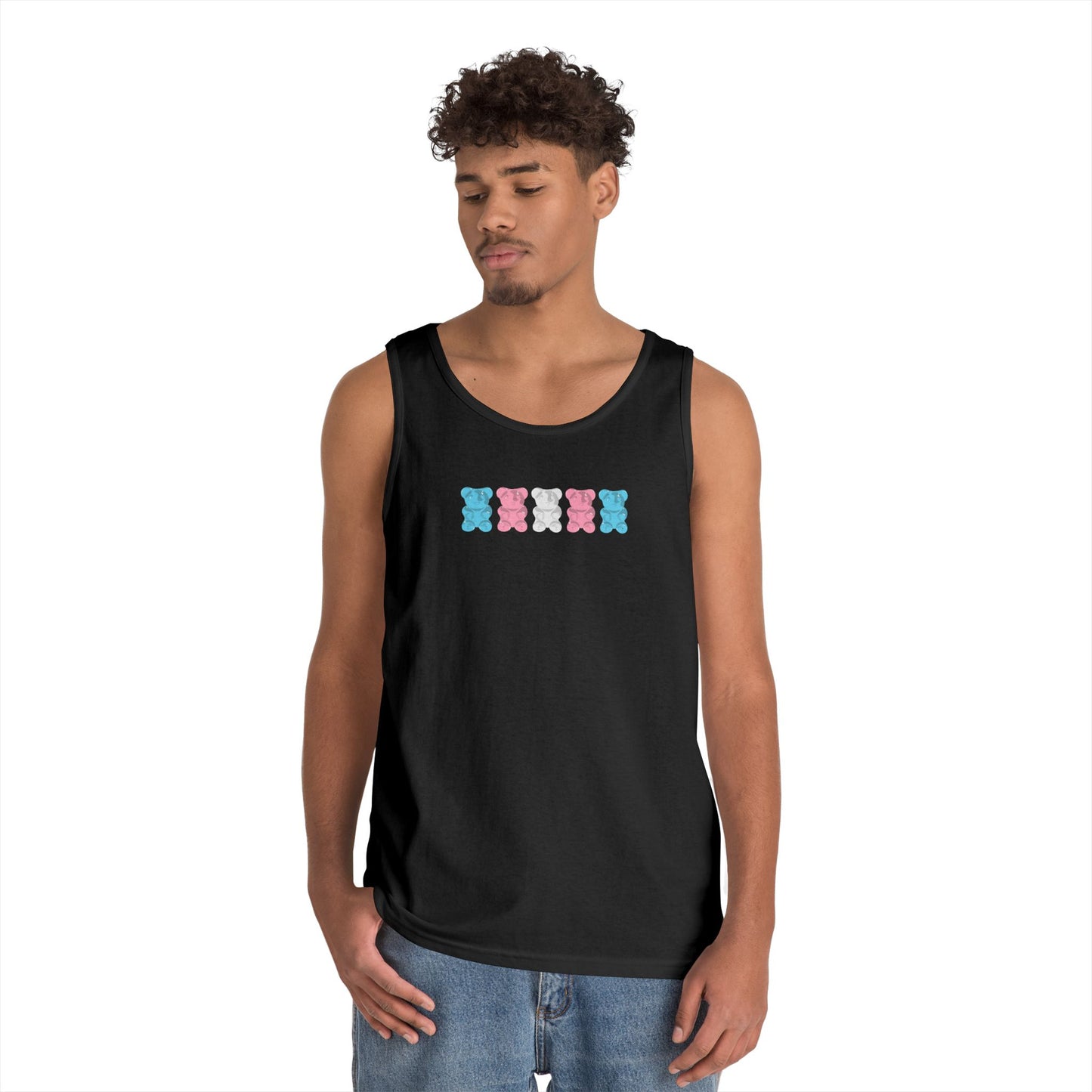 Trans Pride Gummy Bears Unisex Heavy Cotton Tank Top