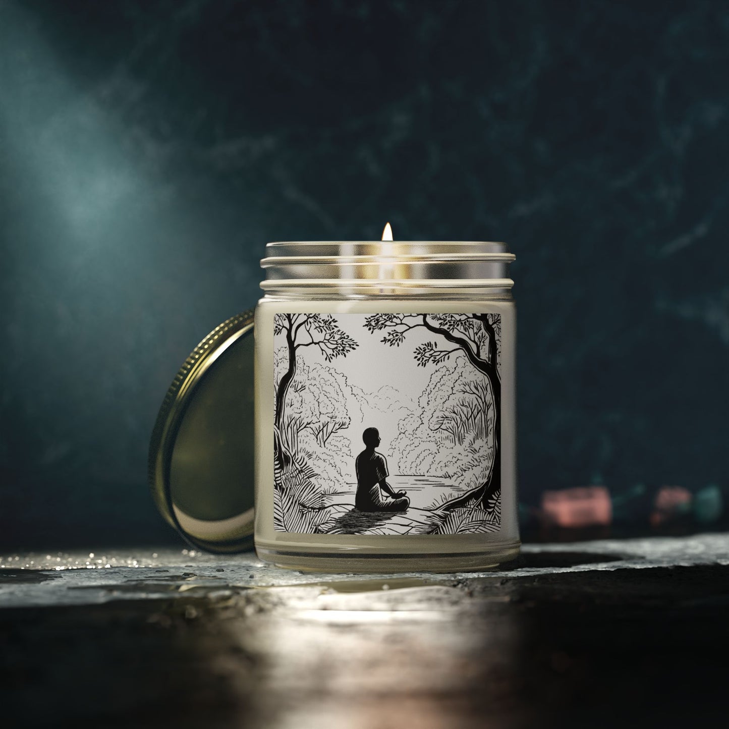 Forest Meditation Scented Candles, Coconut Apricot Wax (4oz, 9oz)