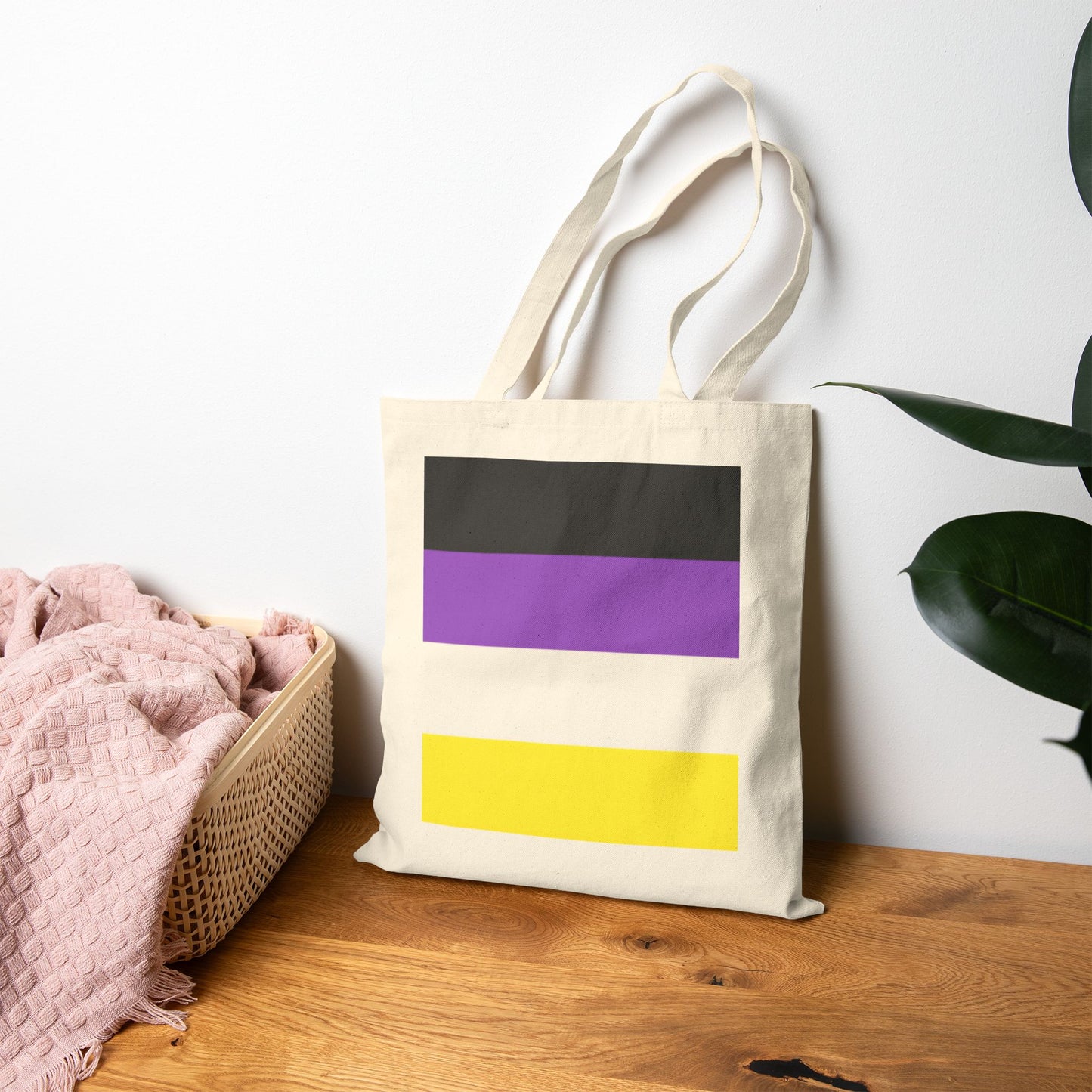Nonbinary Flag Pride Canvas Tote
