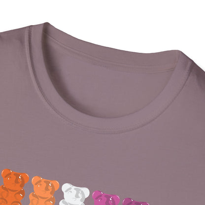 Lesbian Pride Gummy Bears Unisex Softstyle T-Shirt