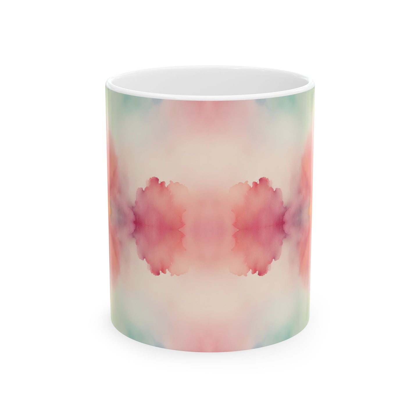 Warm Rainbow Watercolor Ceramic Mug, (11oz, 15oz)