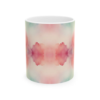 Warm Rainbow Watercolor Ceramic Mug, (11oz, 15oz)