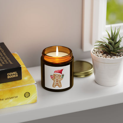 Gingerbread Boy Scented Candles, Coconut Apricot Wax (4oz, 9oz)