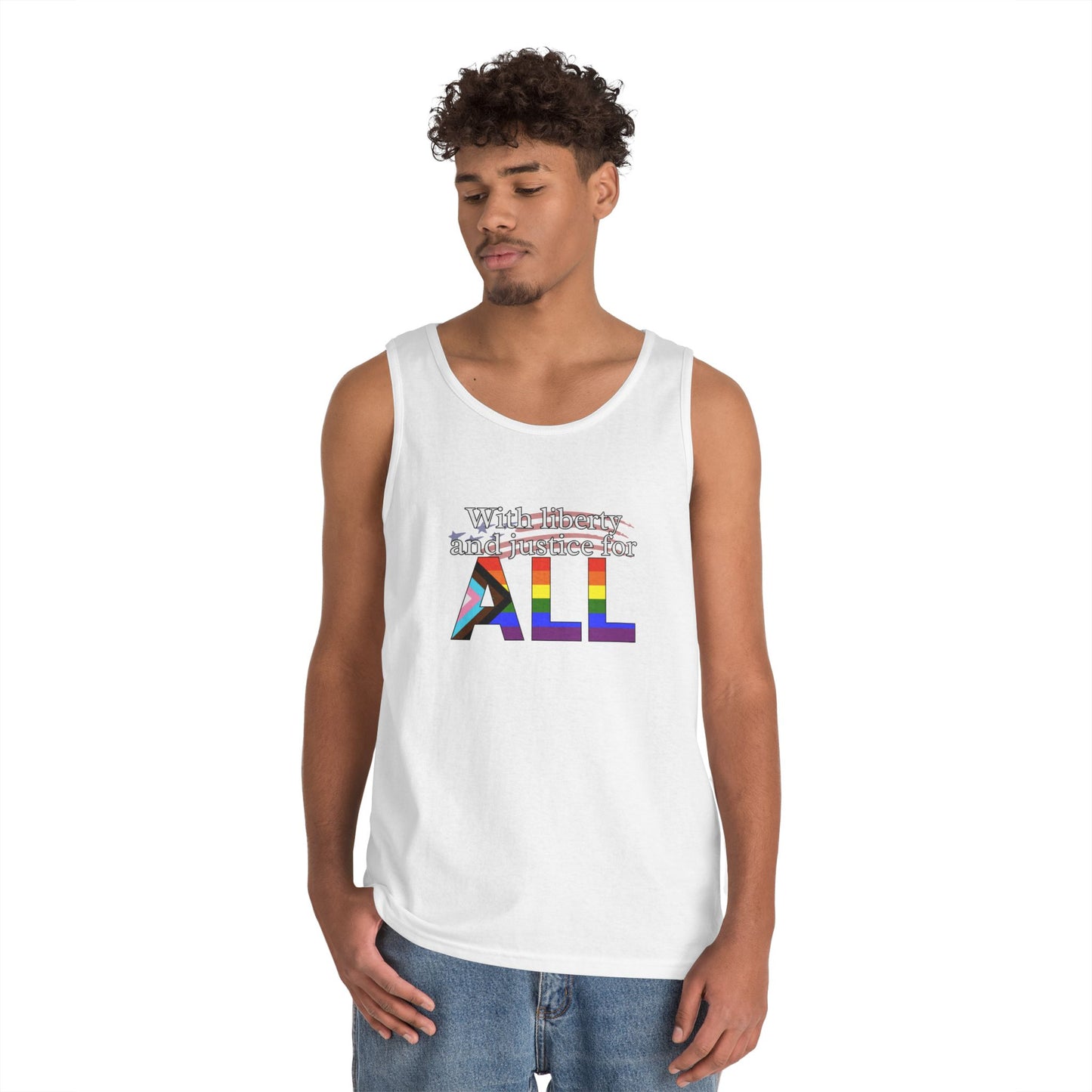 With Liberty and Justice for ALL Unisex Heavy Cotton Tank Top