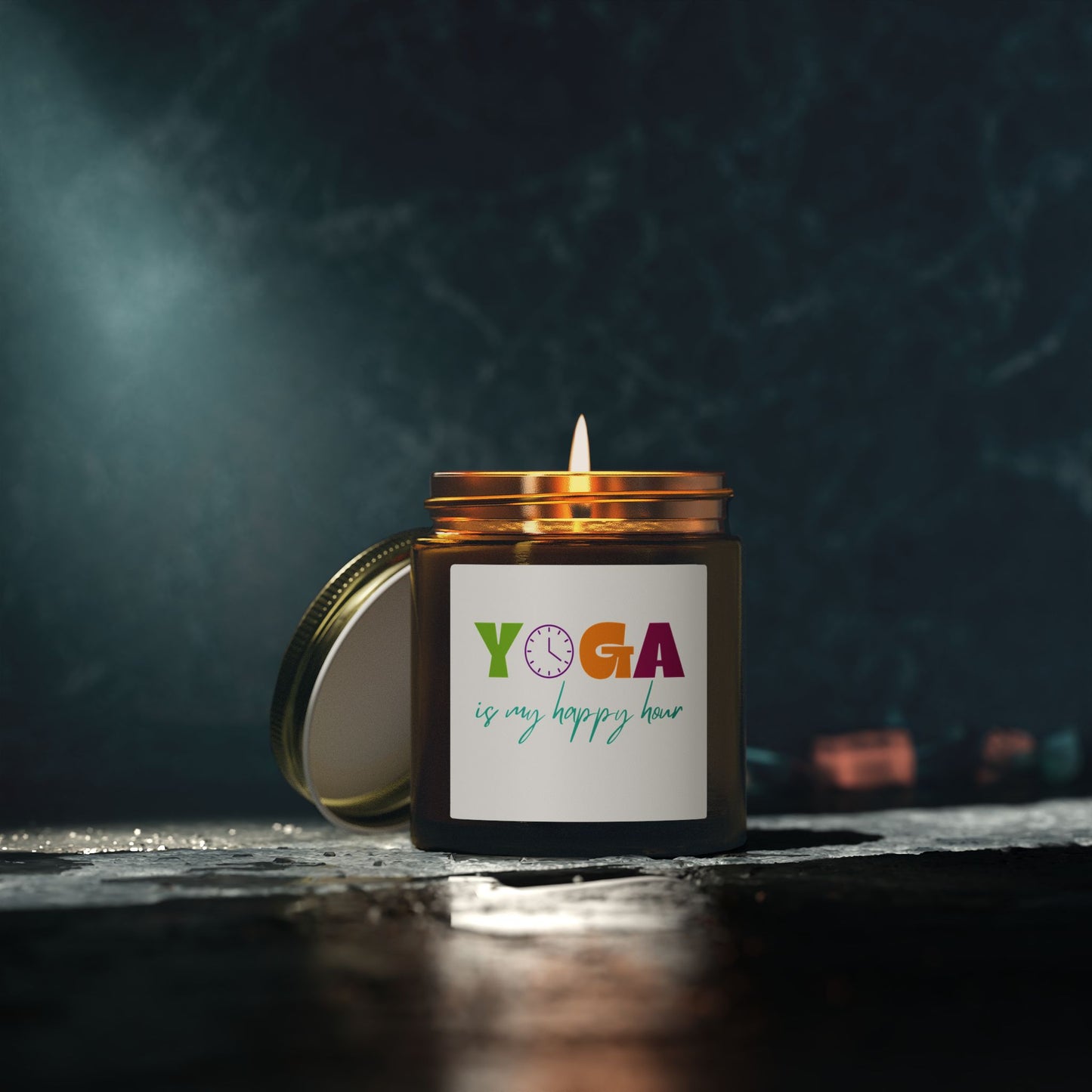 Yoga is my Happy Hour Scented Candles, Coconut Apricot Wax (4oz, 9oz)