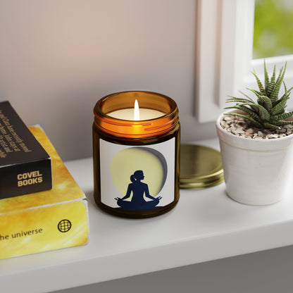 Yoga Moon Meditation Scented Candles, Coconut Apricot Wax (4oz, 9oz)