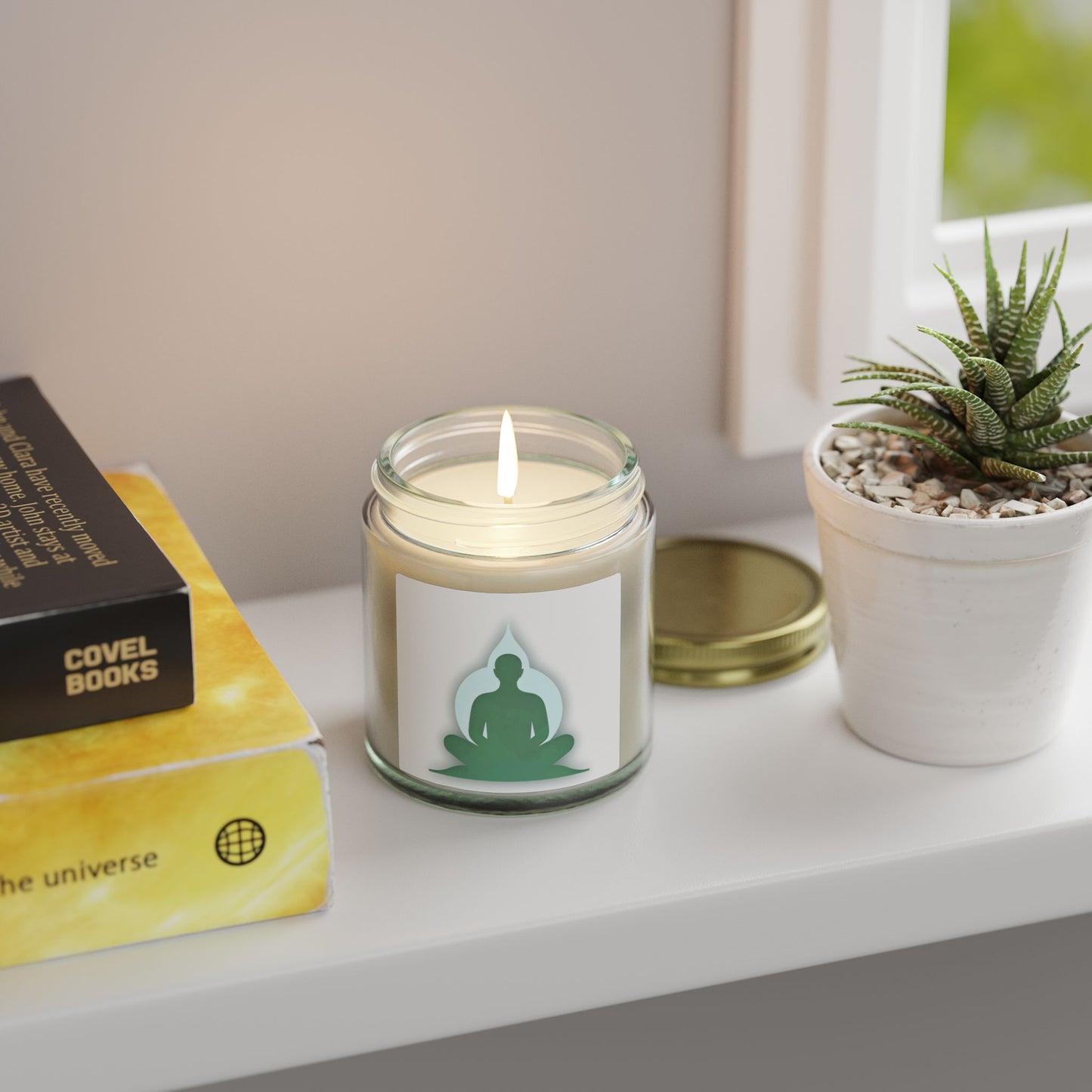 Yoga Mindful Meditation Scented Candles, Coconut Apricot Wax (4oz, 9oz)